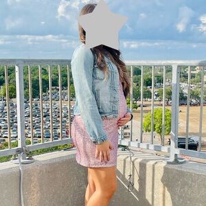 Custom sequin maternity mini dress sz small